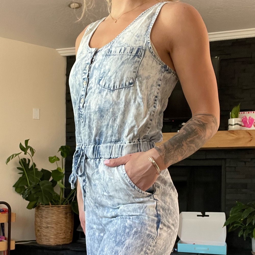 Thread & Supply washed denim jumpsuit size S